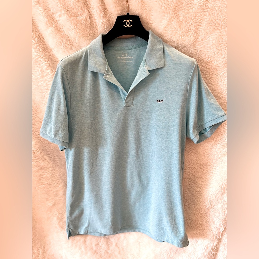 Martha’s Vineyard Blue Men Polo Size L Slim Fit